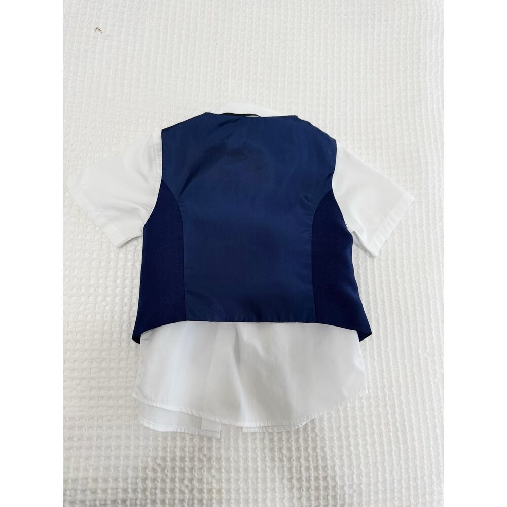 H&M Toddler Boys Navy Suit Set Vest Pants Shirt Bow Tie 2T - Picture 3 of 8